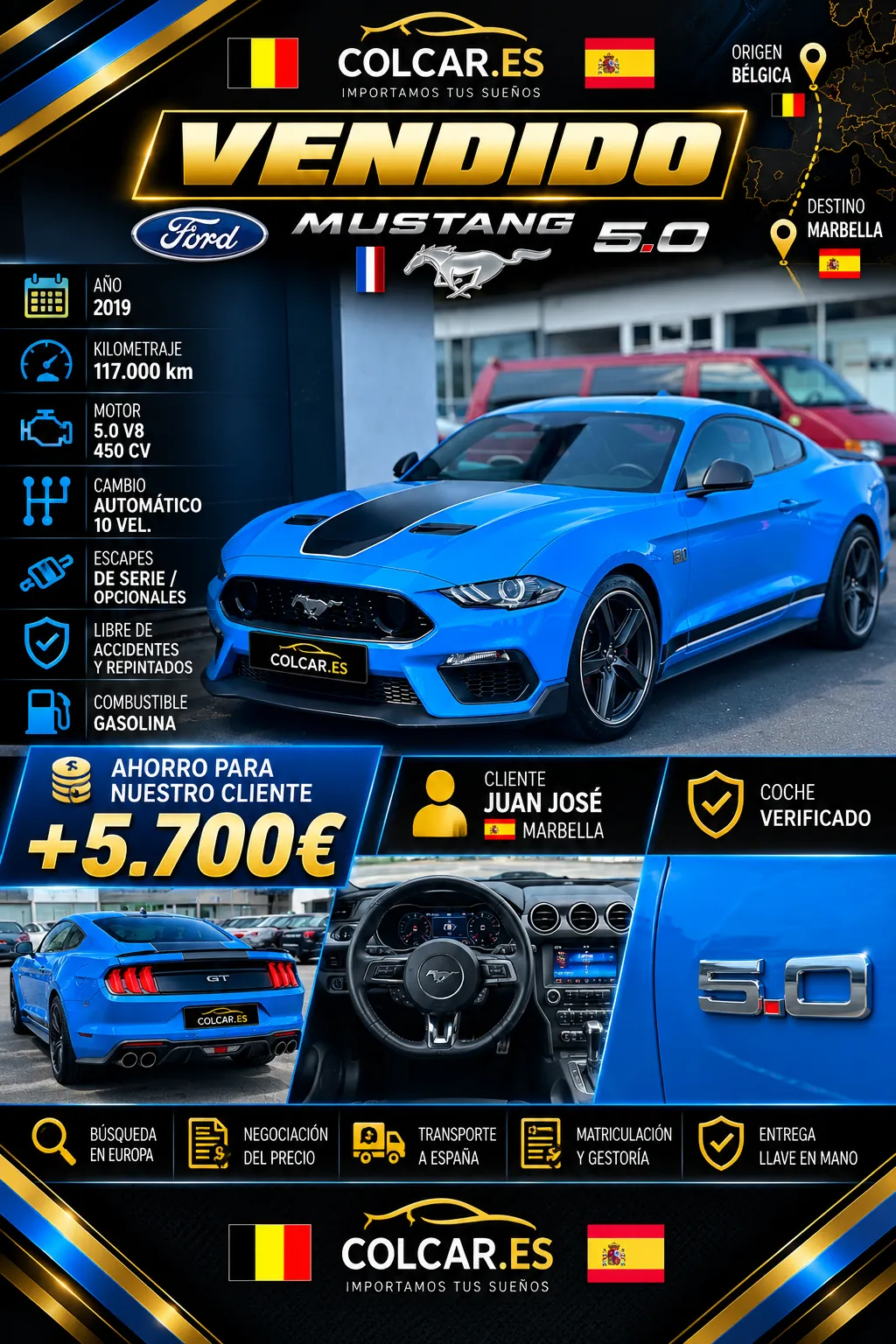 [IMPORTACIÓN] Mustang Fastback GT 5.0 Ti-VCT V8 331 kW (450 CV) Aut.